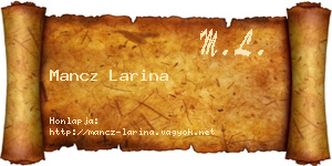Mancz Larina névjegykártya